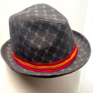 BRONER COTTON FEDORA with Skull Print